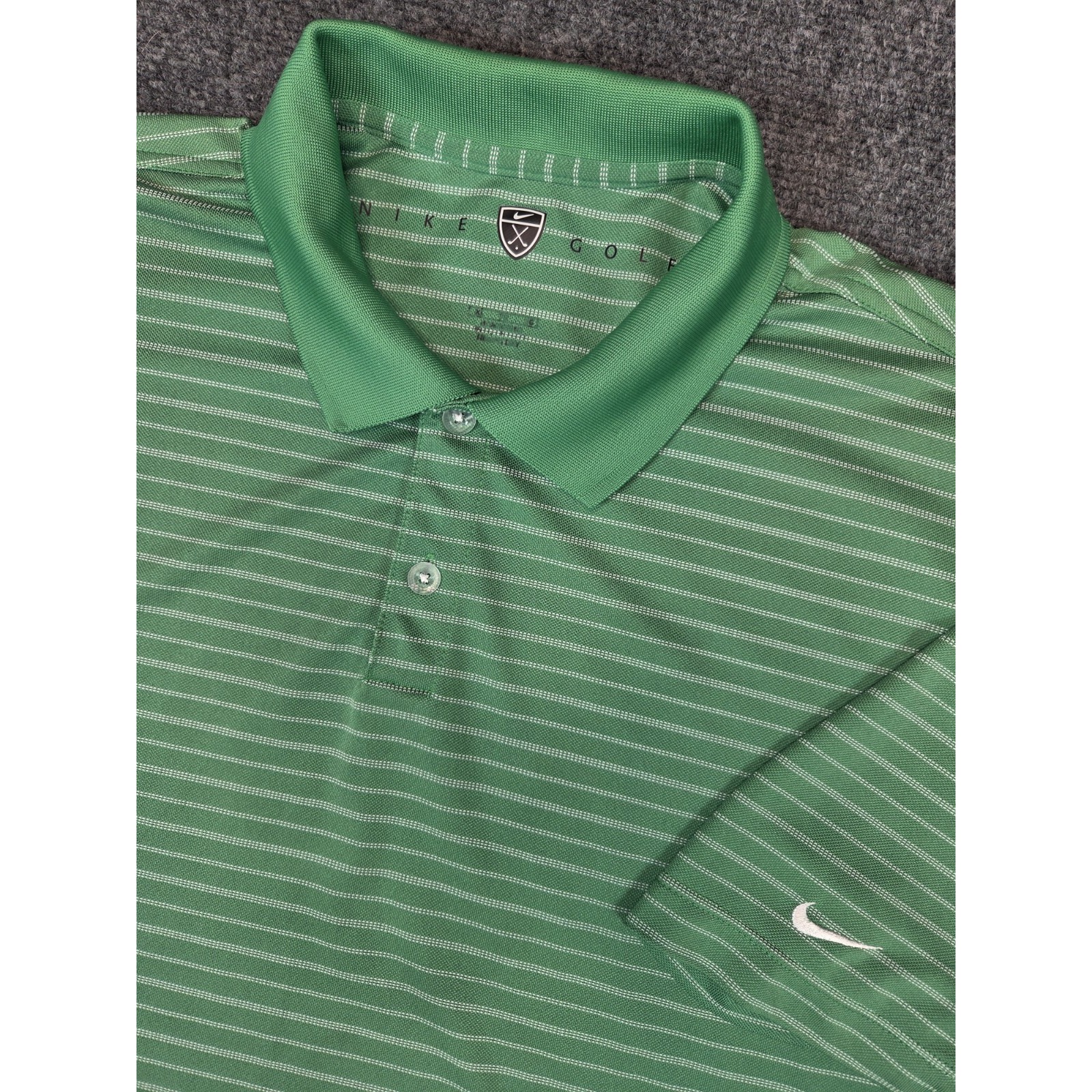 Nike Golf Polo Shirt Mens Xl Green Stripes